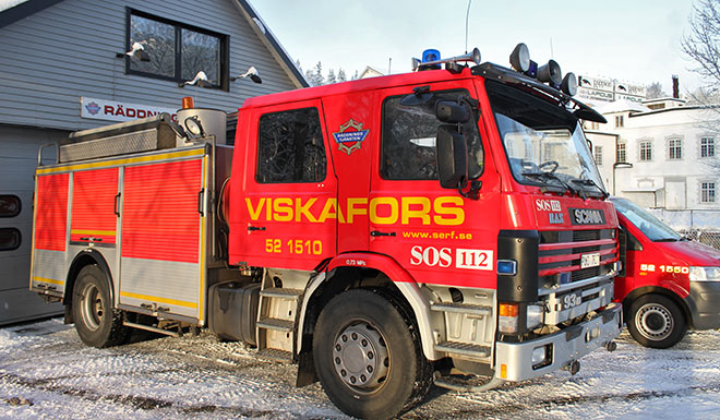 Brandbil i Viskafors